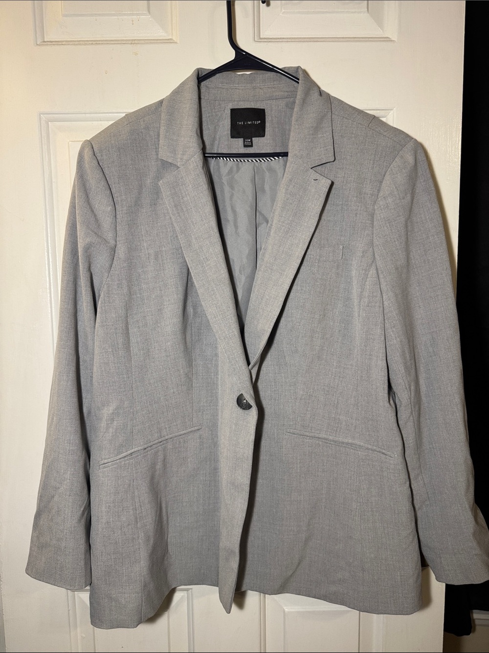 The Limited Light Gray Single-Button Blazer